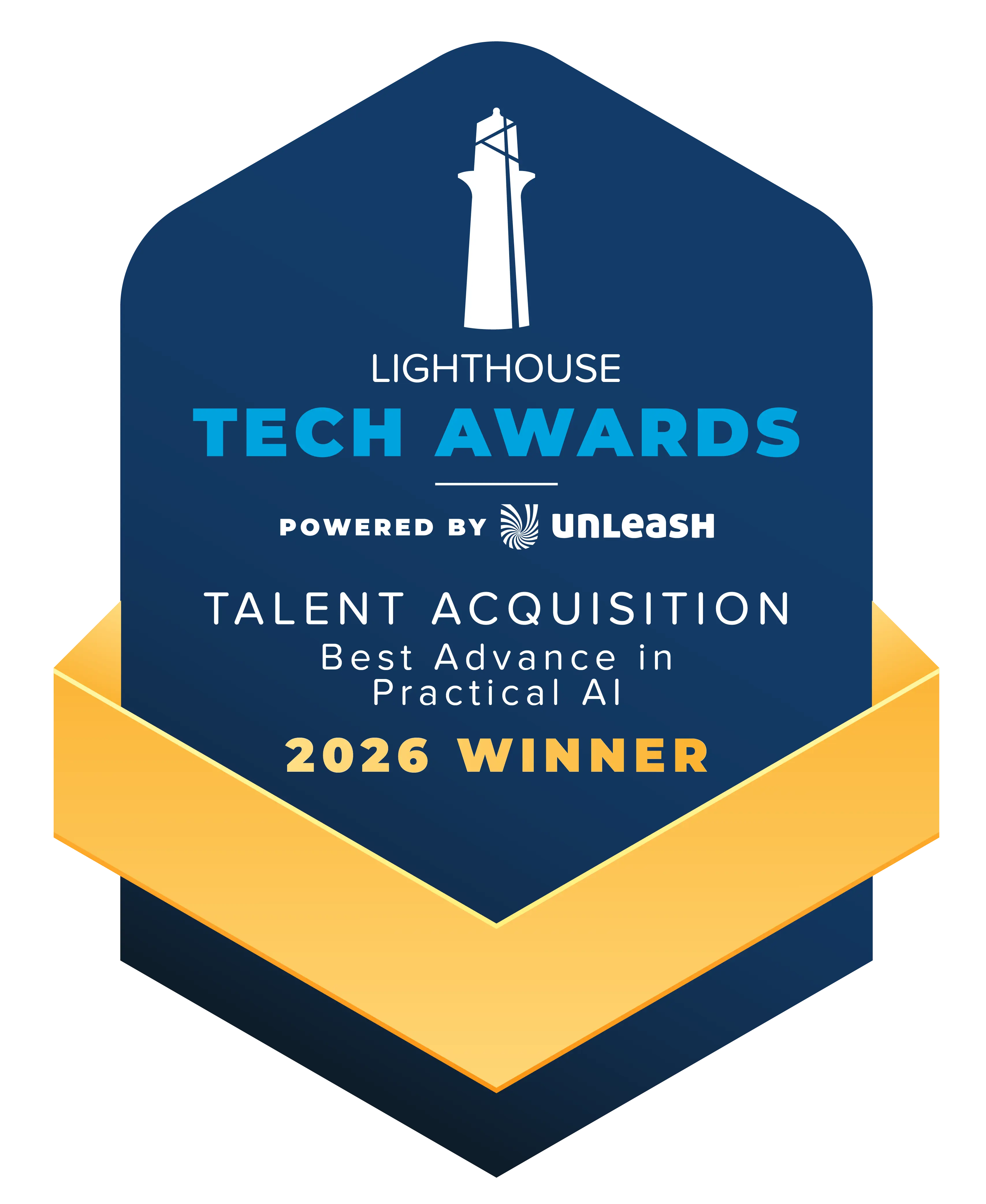 Lighthouse Tech Awards 2026 winner for Talent Acquisition Best Advance in Practical AI badge.